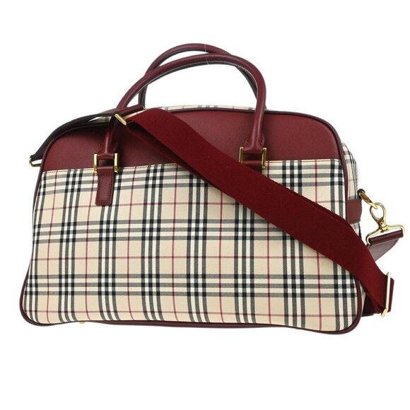 Burberry Beige Bordeaux Burberry Check 2way Handbag - Picture 1 of 10